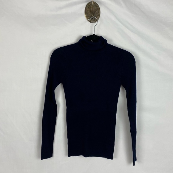 NEW Norse Projects Dark Navy Siri Roll 100% Merino Wool Sweater Womens Size XS - Picture 2 of 16